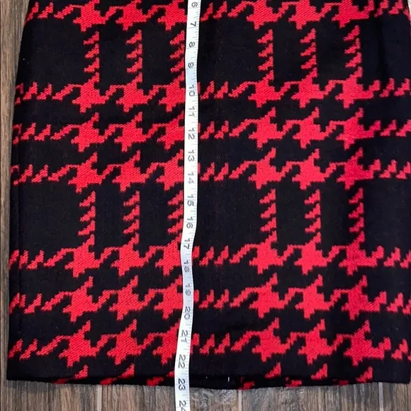 COPY - Talbots wool red black zig zag pencil skirt
