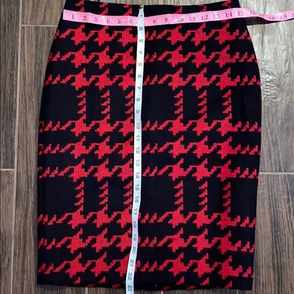 COPY - Talbots wool red black zig zag pencil skirt