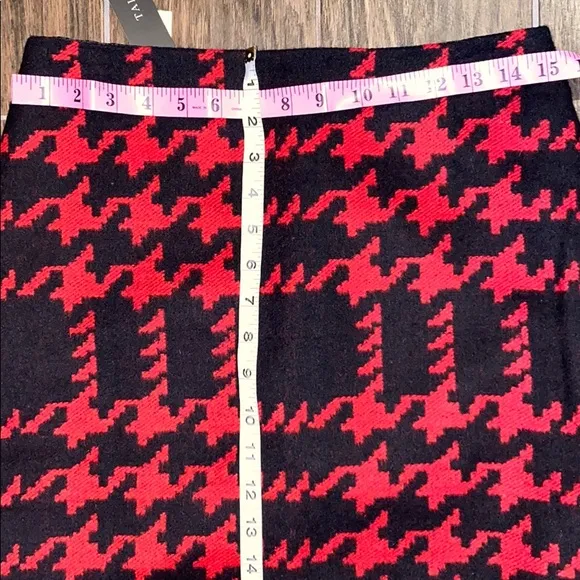 COPY - Talbots wool red black zig zag pencil skirt