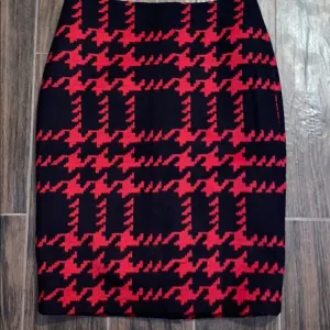 COPY - Talbots wool red black zig zag pencil skirt