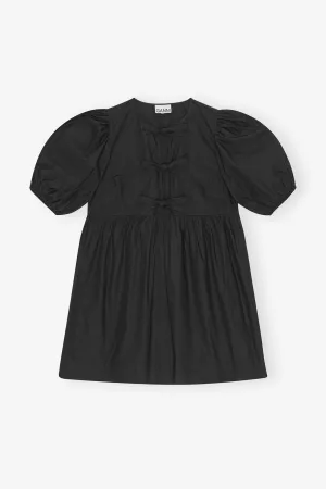 Cotton Poplin Tie String Mini Dress