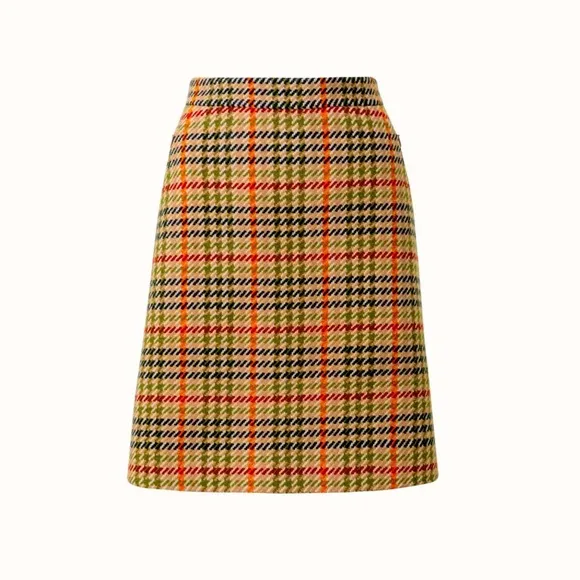 Country Set vintage wool blend houndstooth old money mini skirt handmade 24” 60s