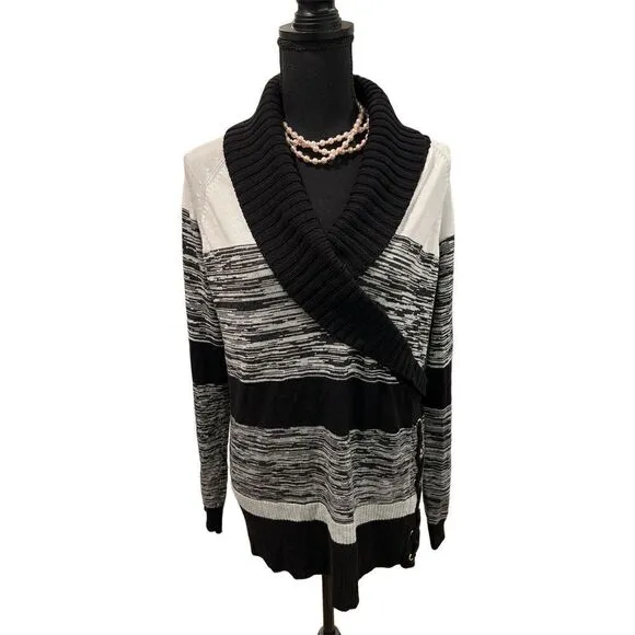 Cowl V-Neck Sweater by New Directions