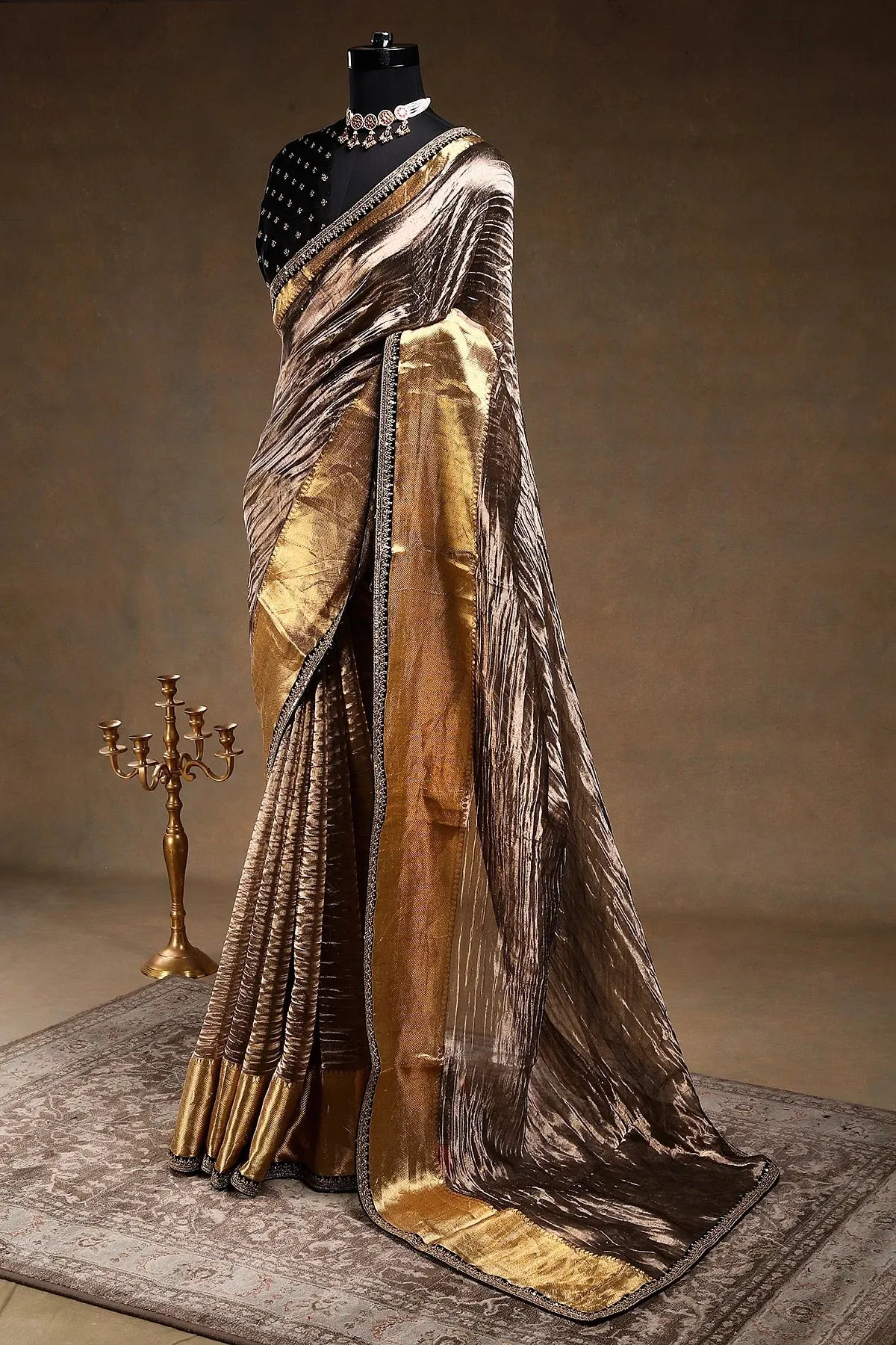 Crushed Tissue Silk Saree