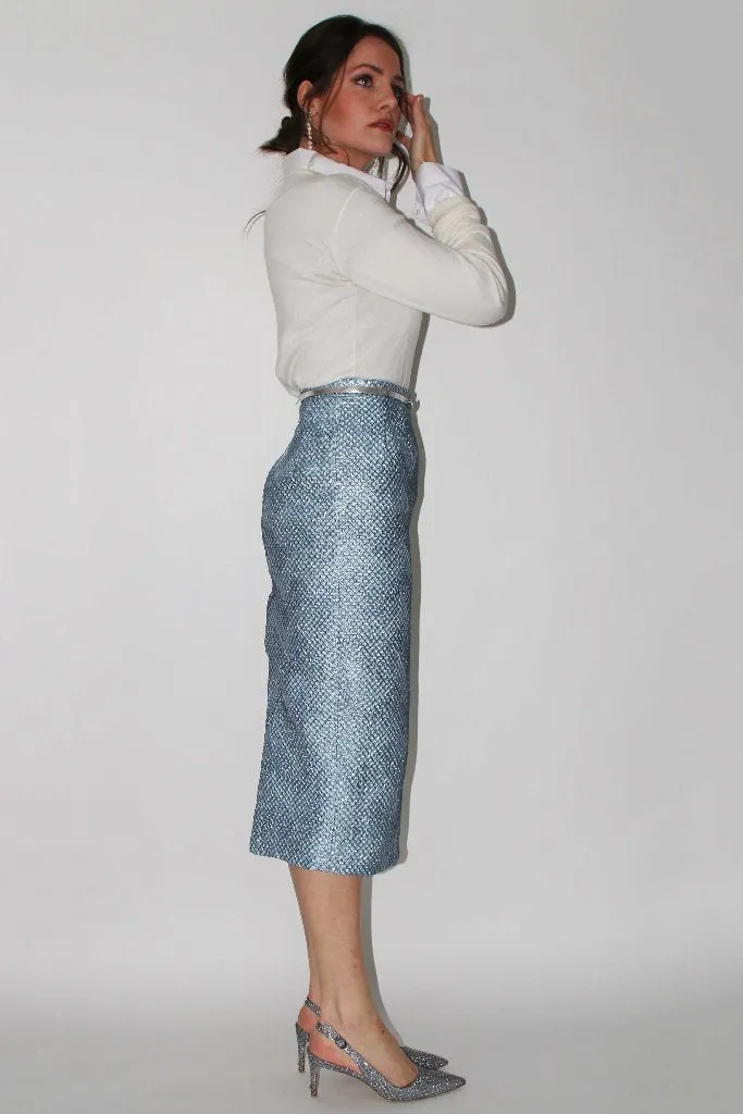 Custom Length Diamond Quilted Pencil Skirt