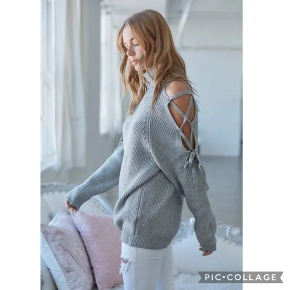 Cute Heather Gray Turtleneck Sweater