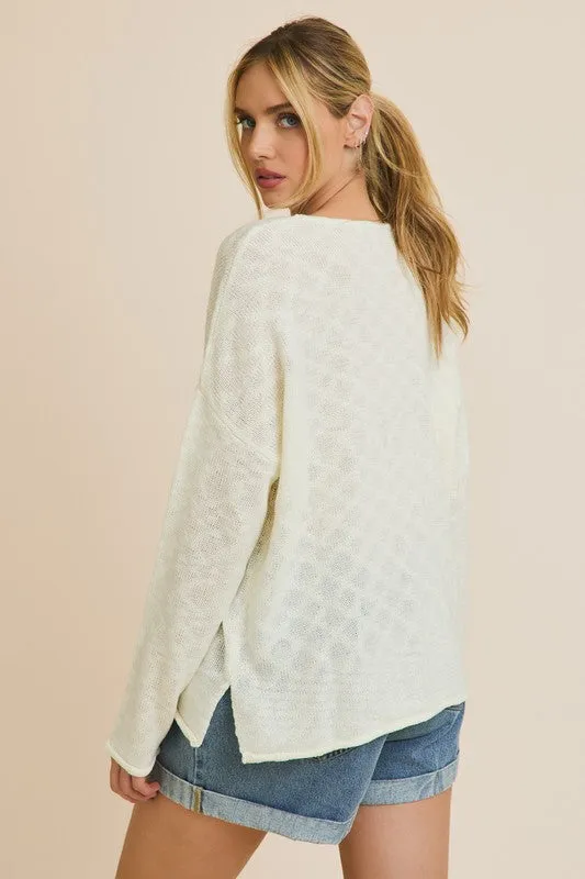 CUTE V-NECK BEACH SIDE LIGHTWEIGHT SWEATER
