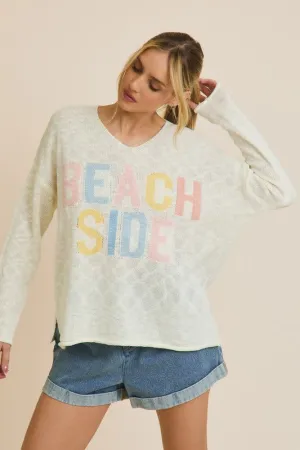 CUTE V-NECK BEACH SIDE LIGHTWEIGHT SWEATER