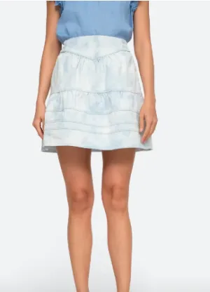 Daryl Bleached Denim Skirt