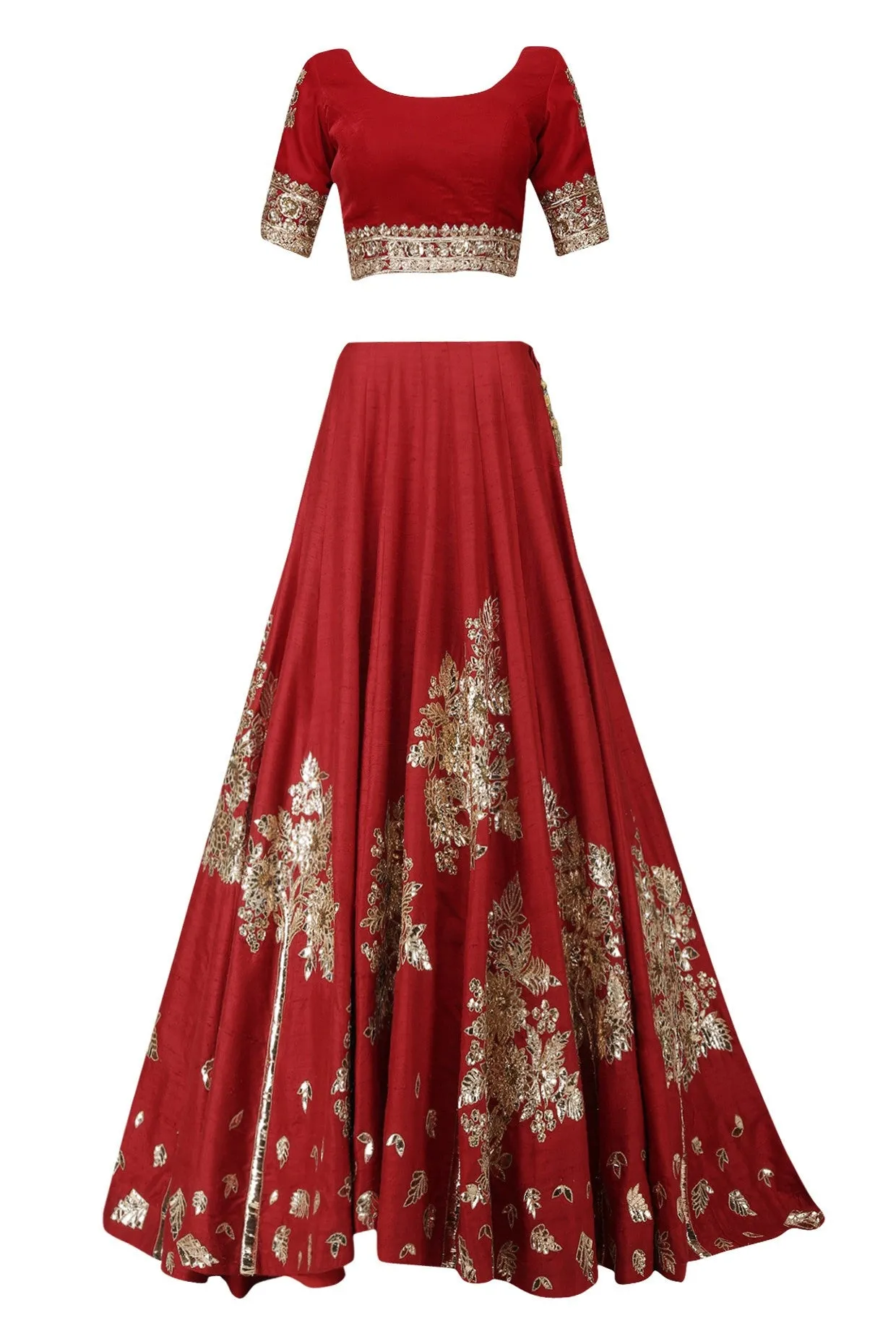 Deep Red Wedding Lehgna Choli