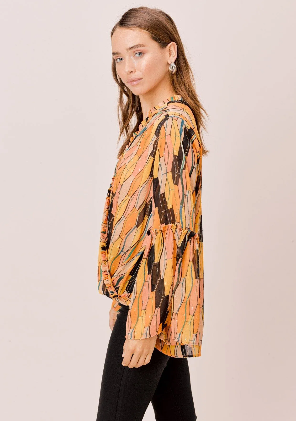Della Retro Bell Sleeve Top