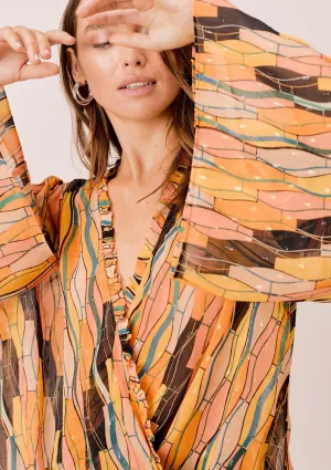 Della Retro Bell Sleeve Top