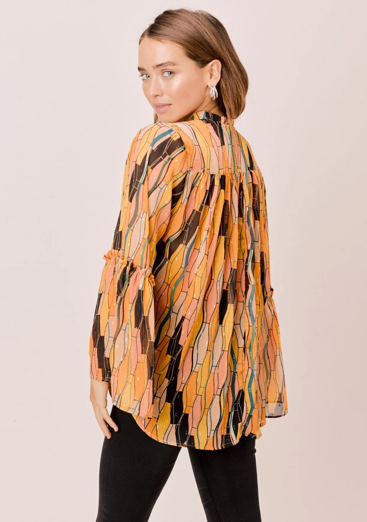 Della Retro Bell Sleeve Top