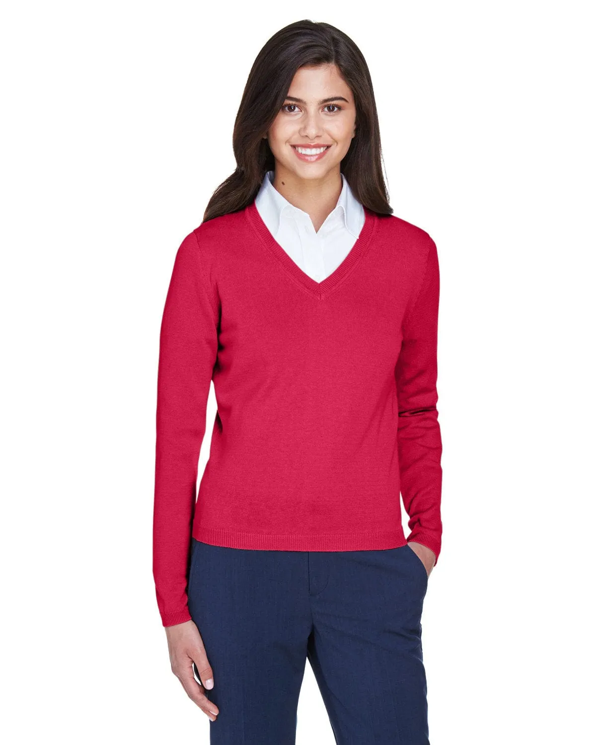 Devon & Jones Ladies V-Neck Sweater
