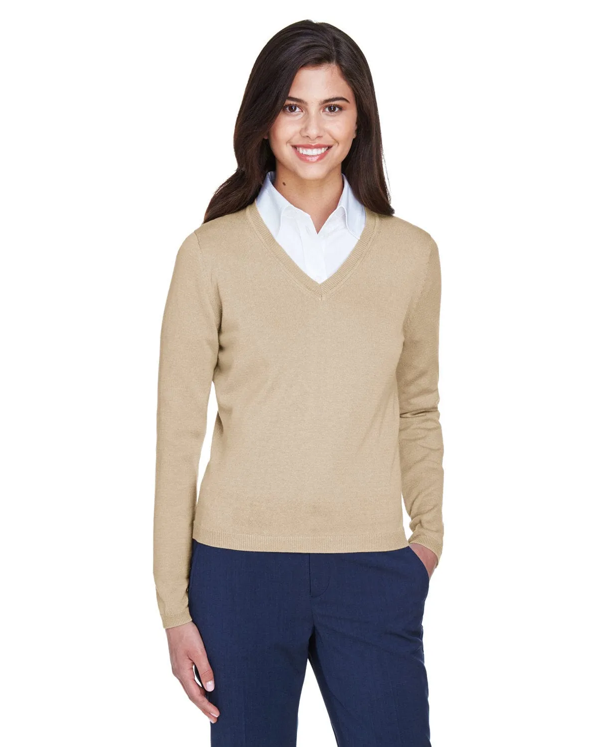 Devon & Jones Ladies V-Neck Sweater