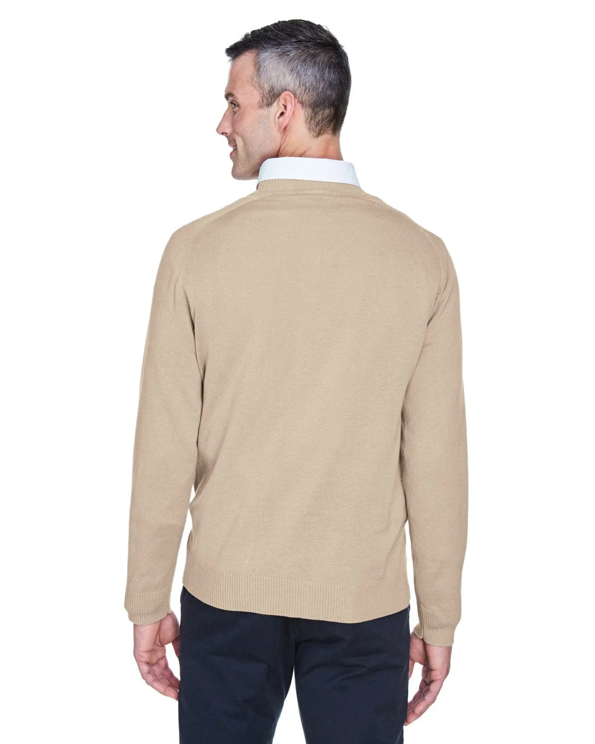 Devon & Jones Mens V-Neck Sweater | Stone