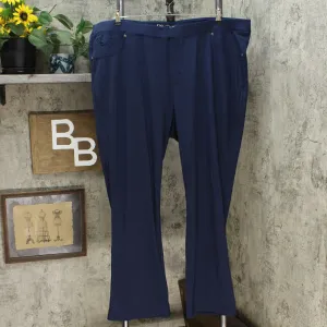 DG2 by Diane Gilman Pull On Stretch Ponte Boot Cut Pants Navy Plus 3X