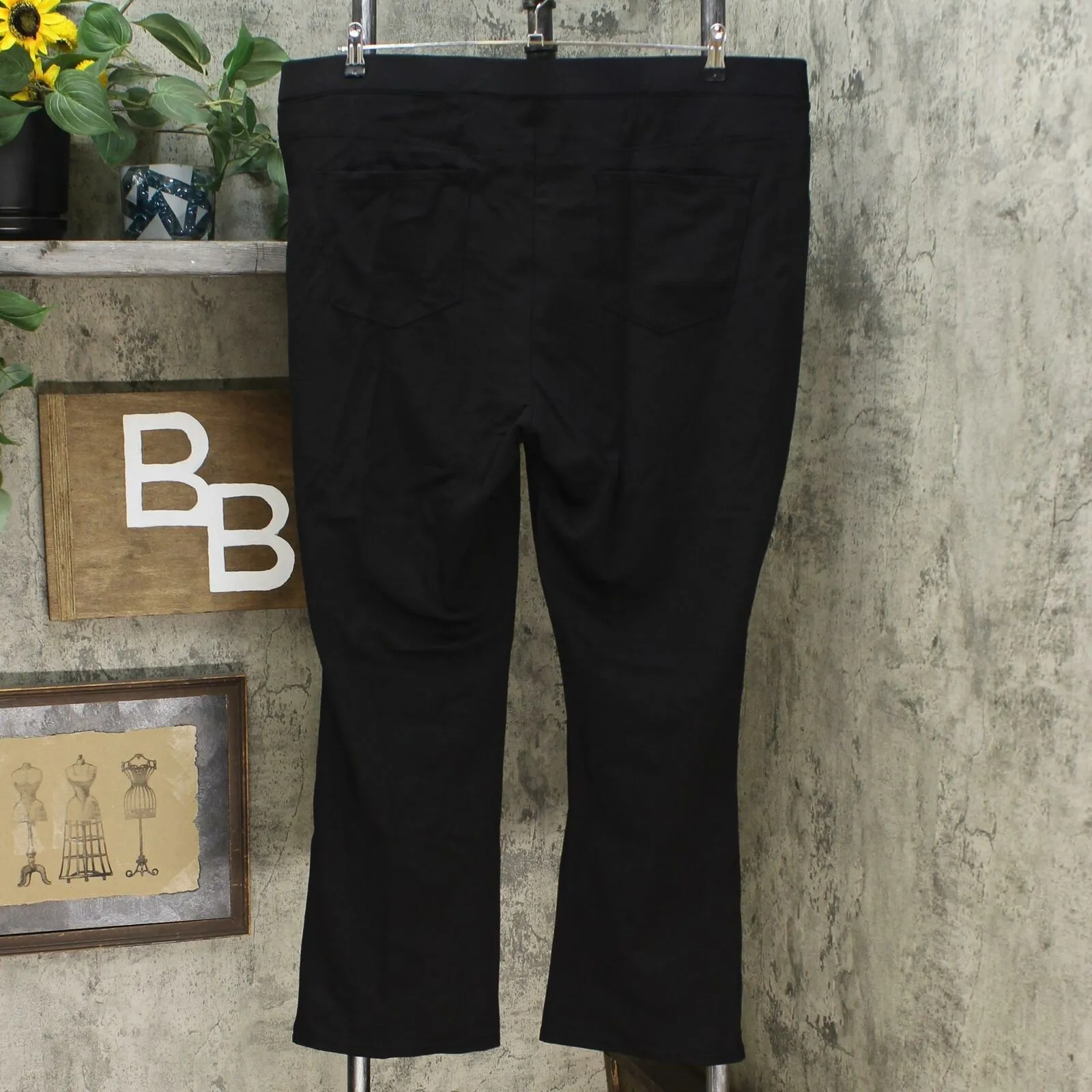 DG2 by Diane Gilman Women's Petite Solid Ponte Knit Boot Cut Pants