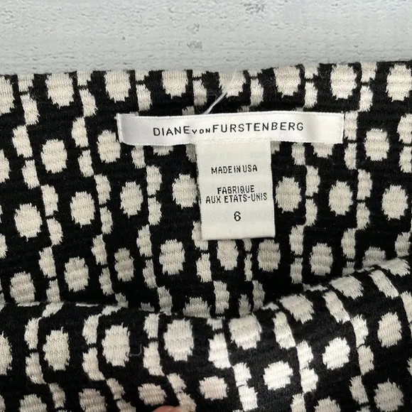 Diane Von Furstenberg Black &amp; White Wool Mini Skirt Size 6/M