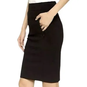 Diane Von Furstenberg DVF Pencil Skirt with Pockets, Size 2, Black NWOT