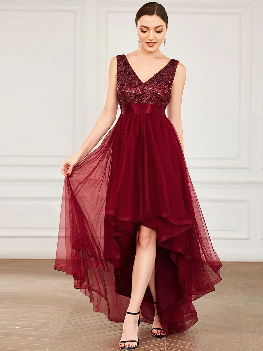 Dina high low plus size dress in burgundy Express NZ wide