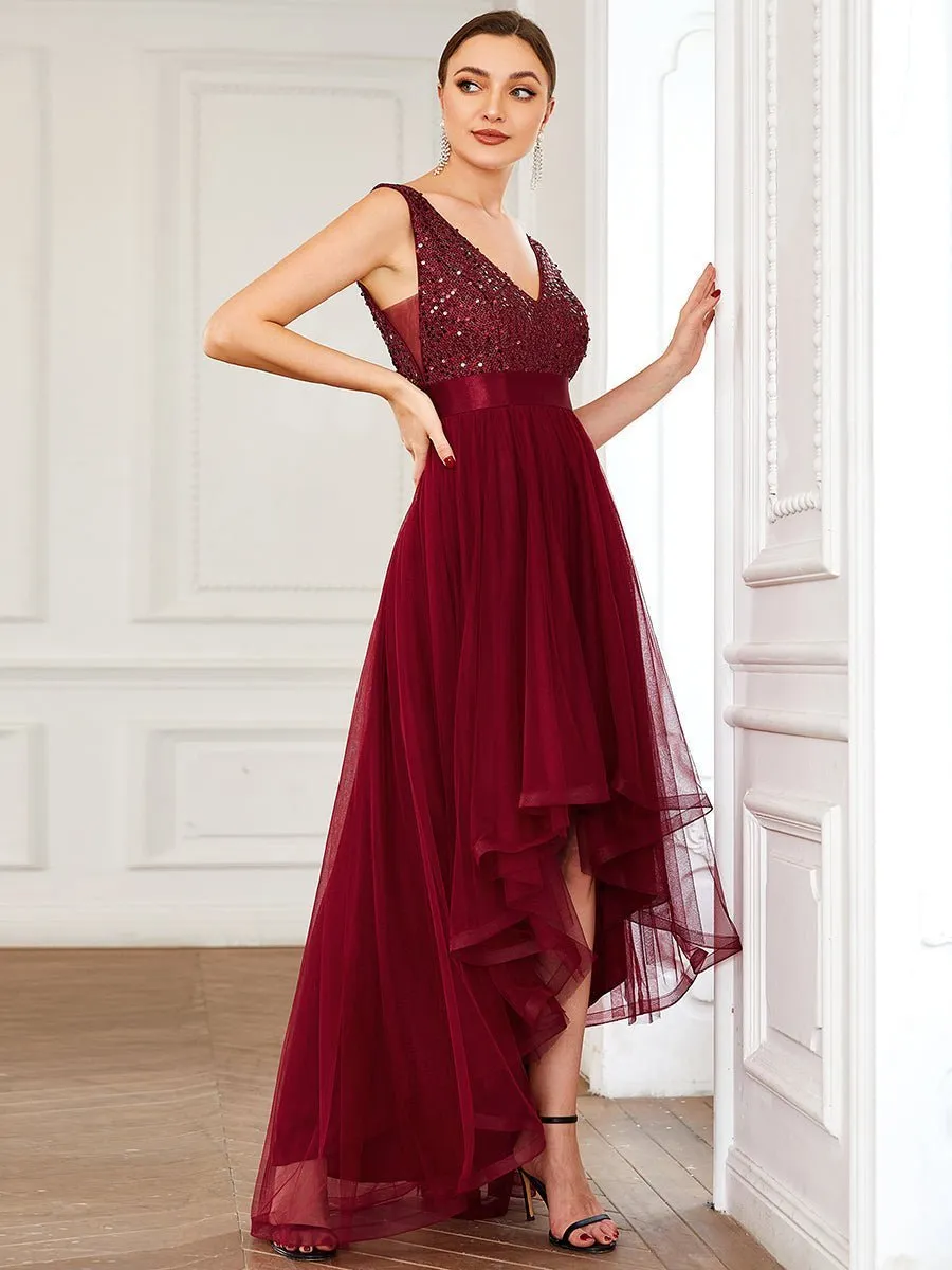 Dina high low plus size dress in burgundy Express NZ wide