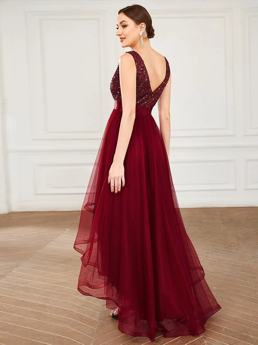 Dina high low plus size dress in burgundy Express NZ wide