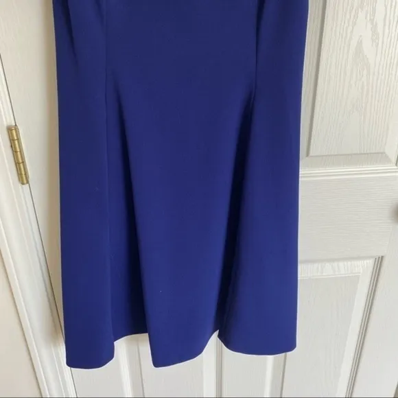 DKNY Button Sleeve Flounce Fit &amp; Flare Dress in Blue Size 4