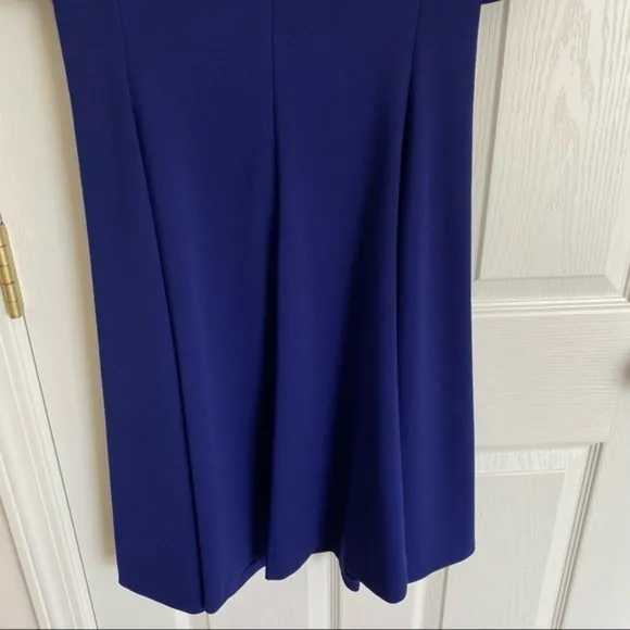 DKNY Button Sleeve Flounce Fit &amp; Flare Dress in Blue Size 4