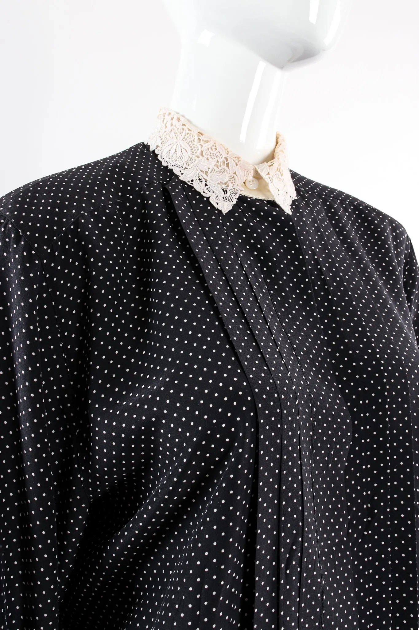 Dotted Crochet Collar Blouse