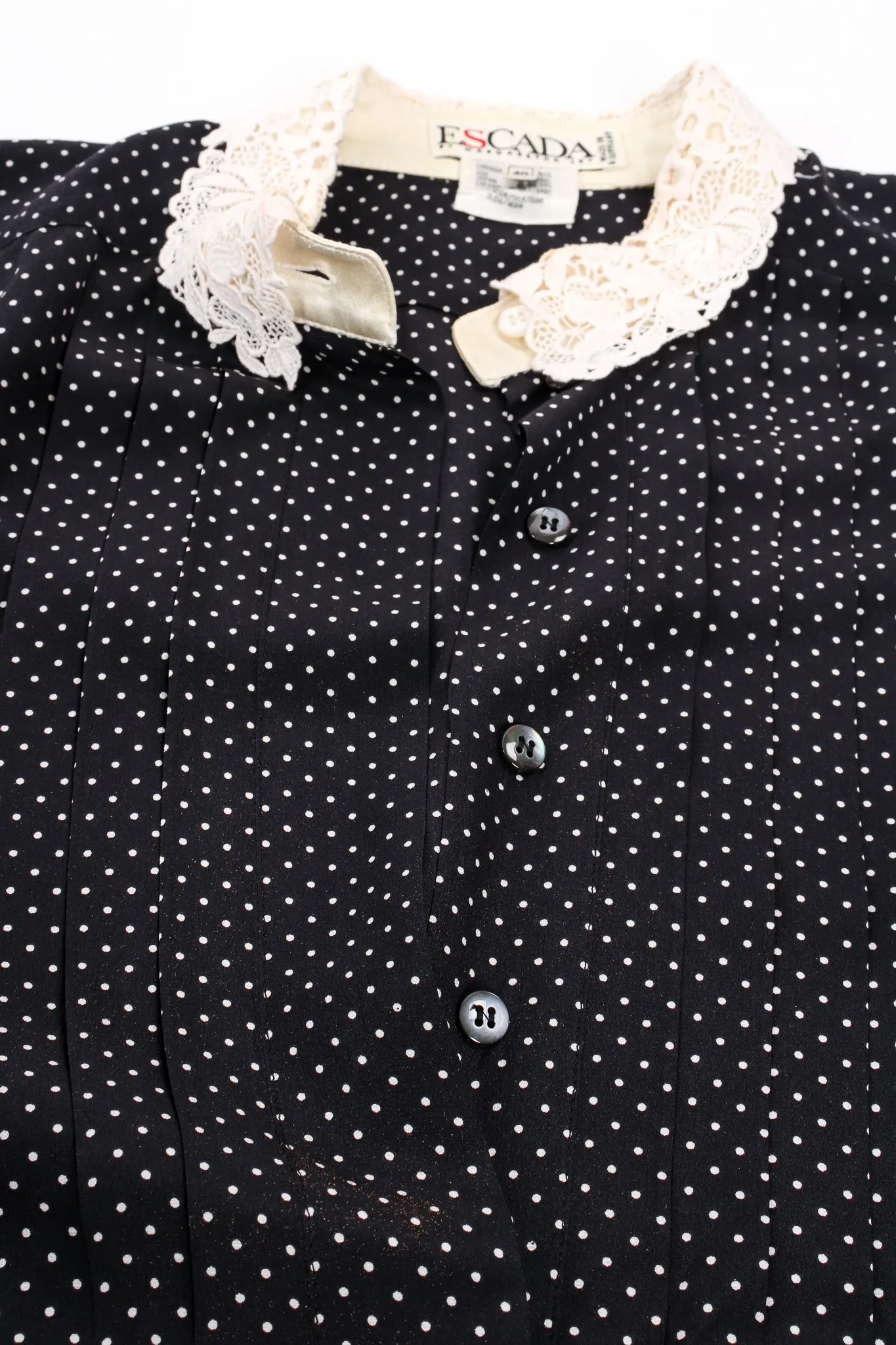 Dotted Crochet Collar Blouse
