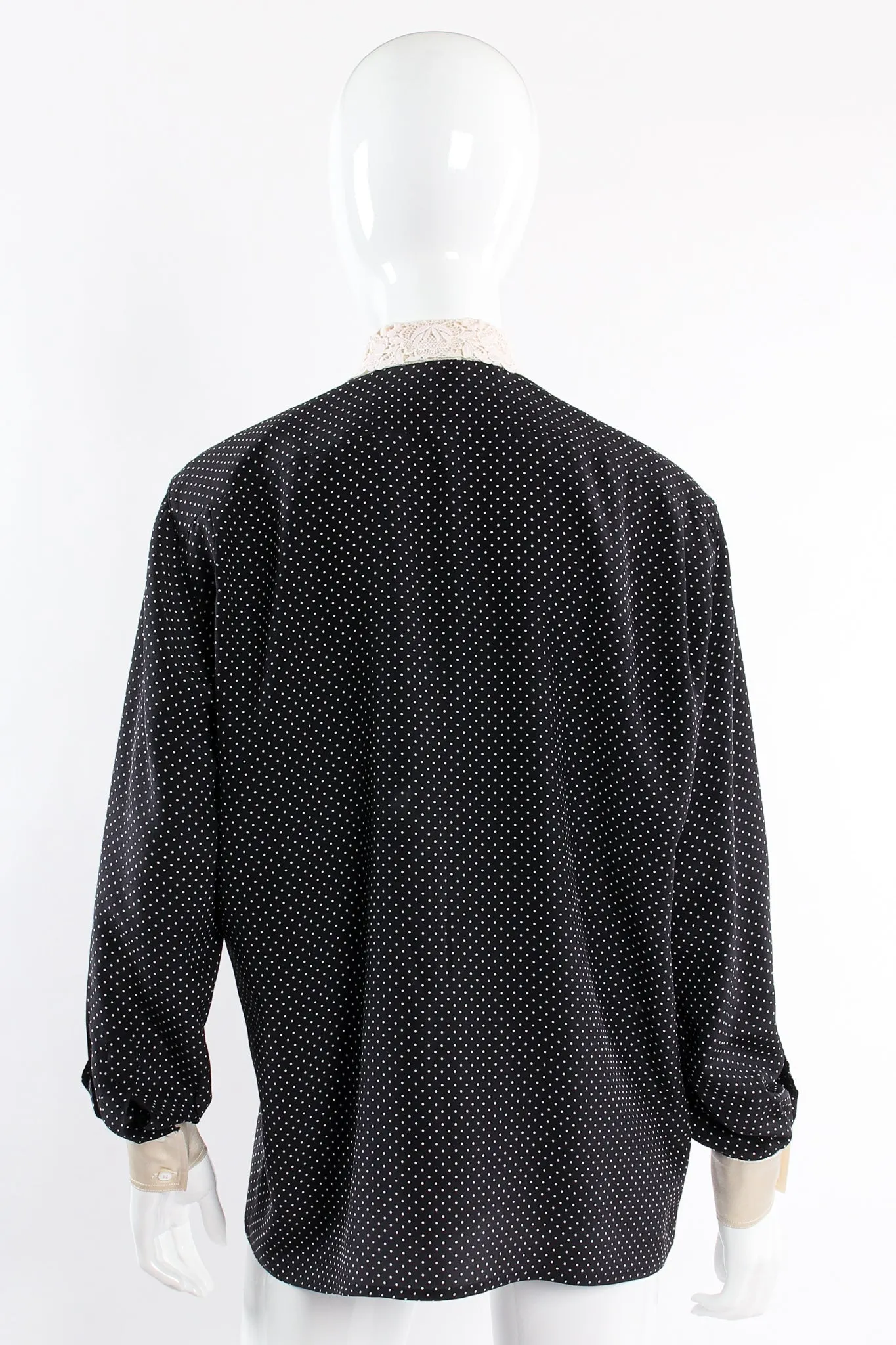 Dotted Crochet Collar Blouse