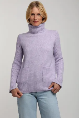 Double Pocket Cashmere Turtleneck Sweater