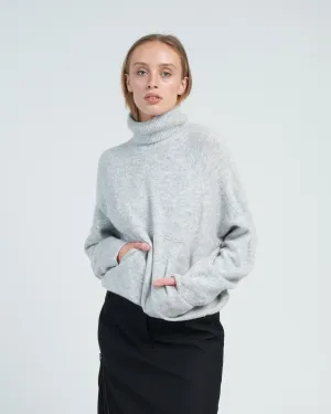 douillet tneck easy pullover - light heather grey