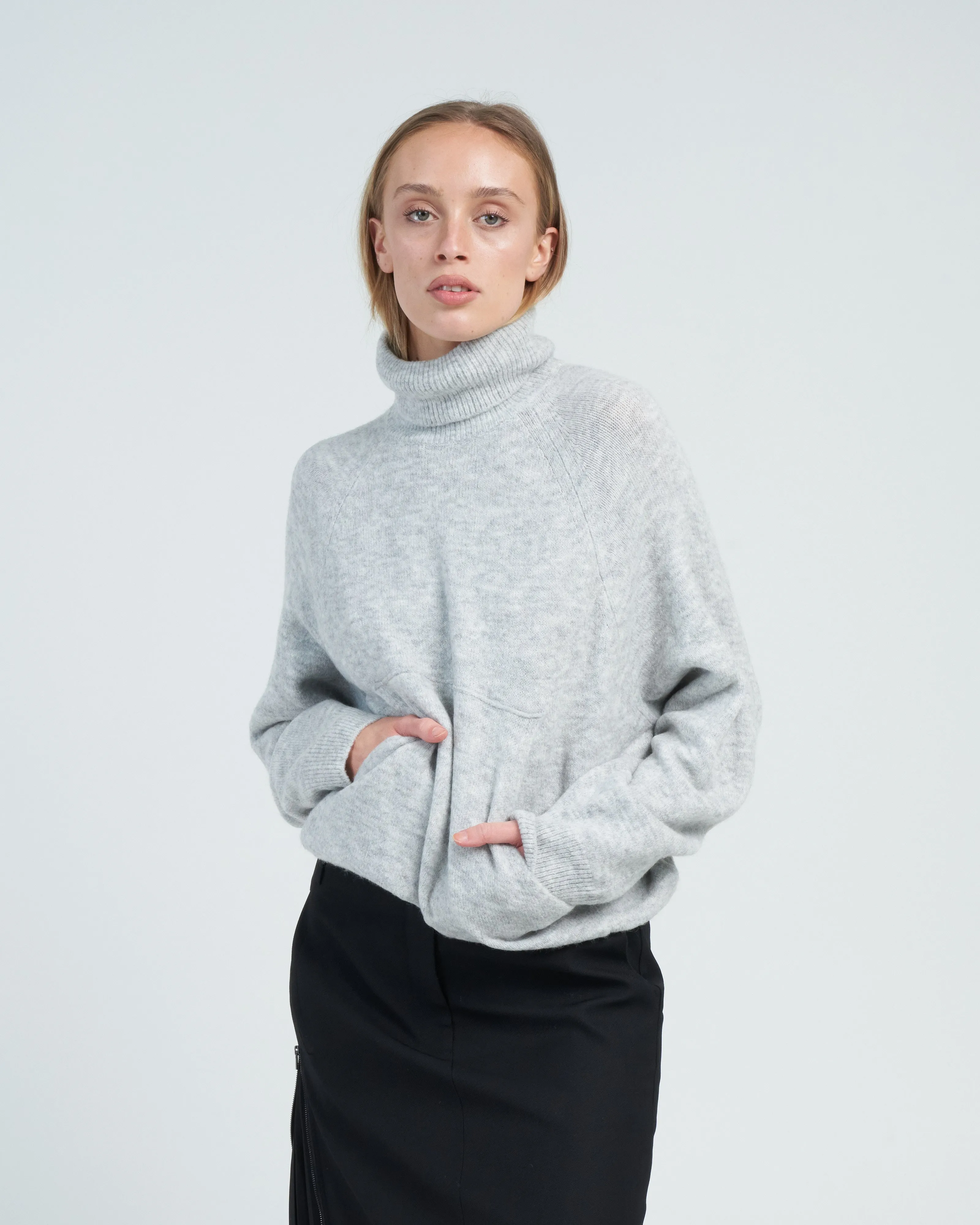 douillet tneck easy pullover - light heather grey