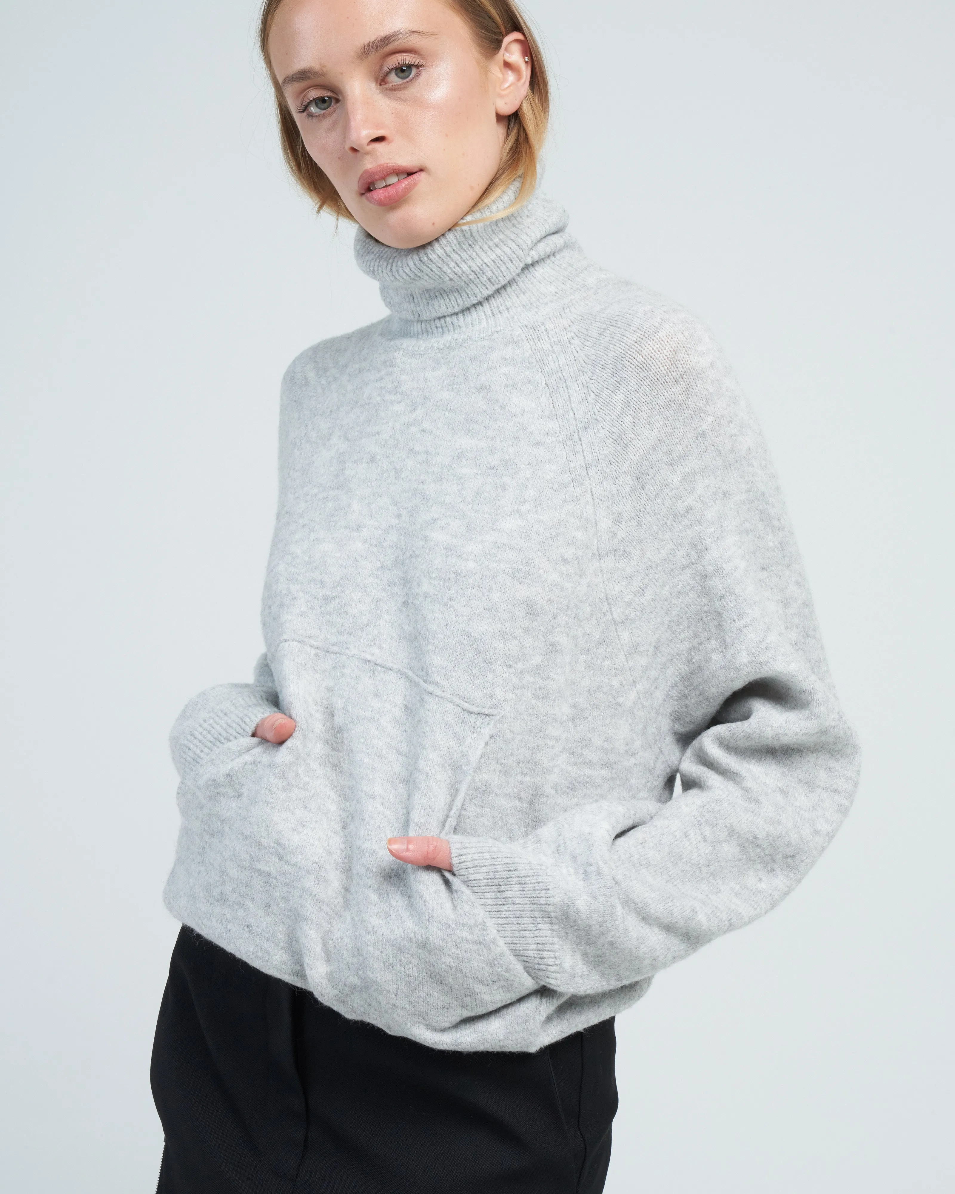 douillet tneck easy pullover - light heather grey