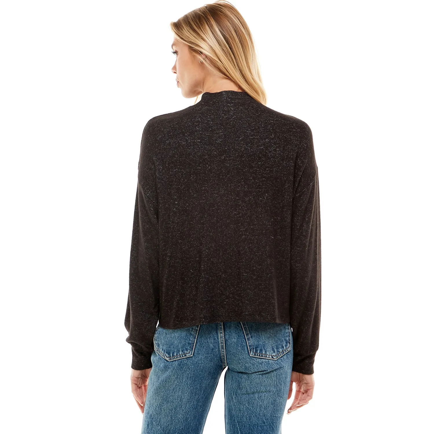 Drop Shoulder Mock Neck Sweater