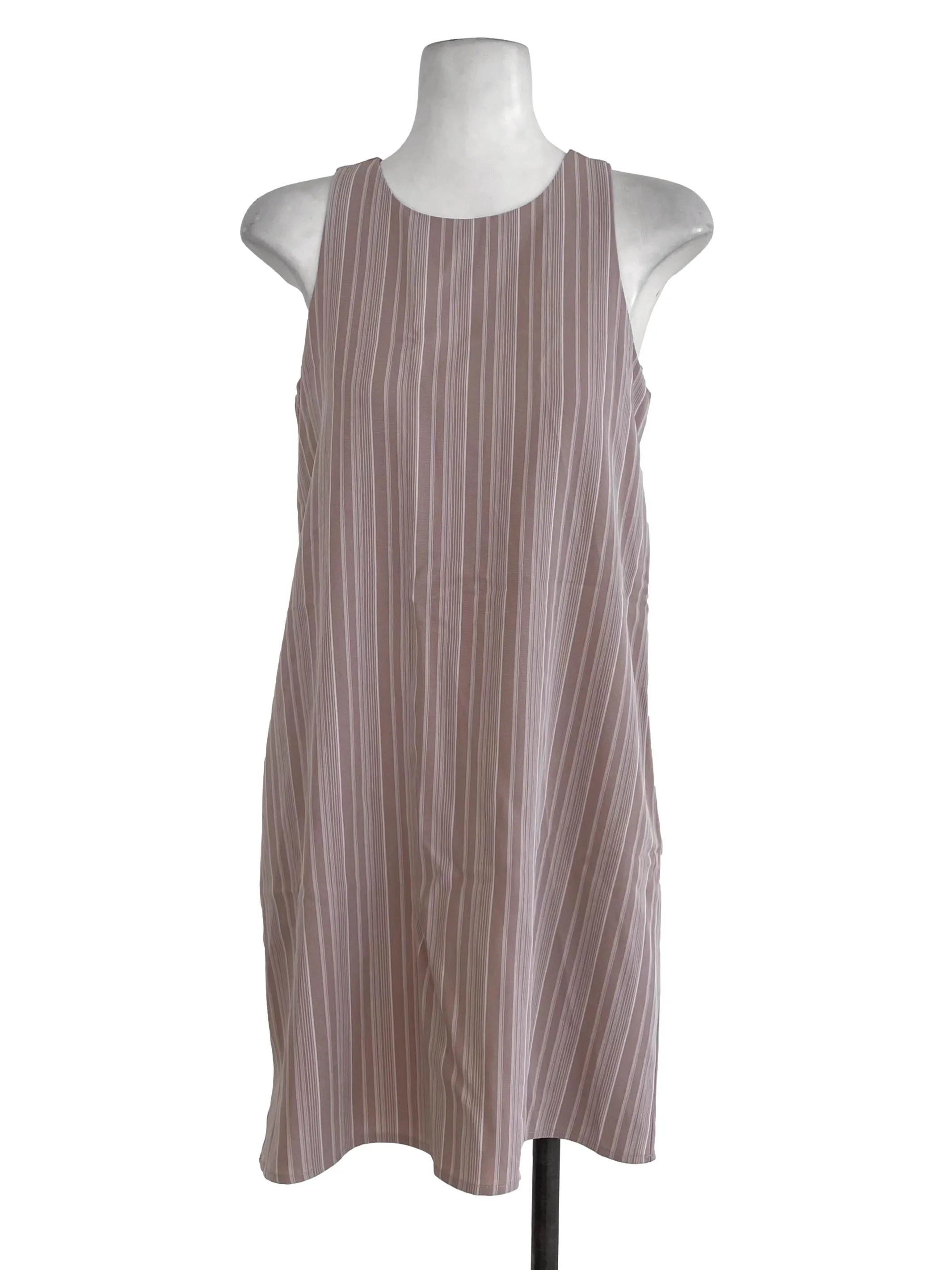 Dusty Pink Stripes Shift Dress