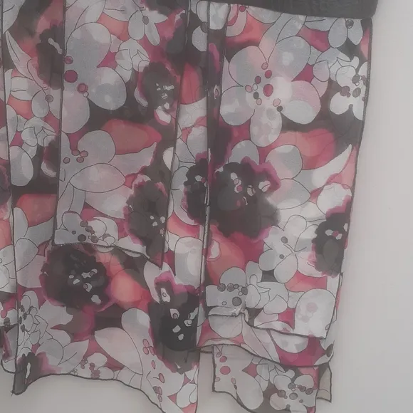 DVF SKIRT silk pink floral Car Wash Fringe Mini 6