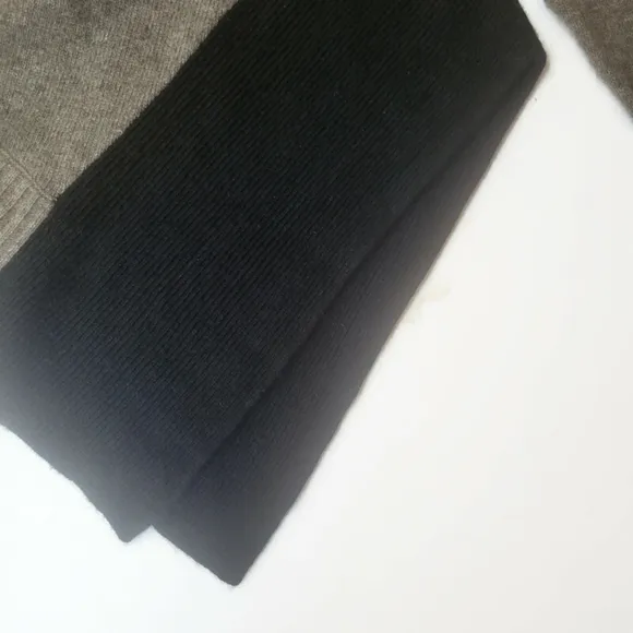 Eileen Fisher Gray and Black Wool Yak Asymmetric Sweater