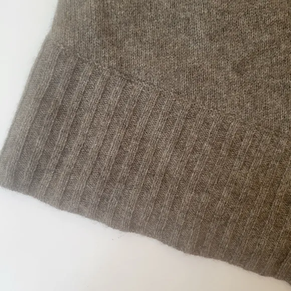 Eileen Fisher Gray and Black Wool Yak Asymmetric Sweater