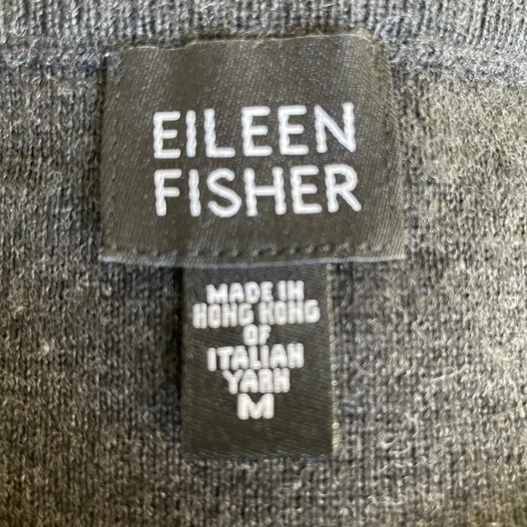 Eileen Fisher Italian Merino Wool Charcoal Pencil Skirt, Size Medium