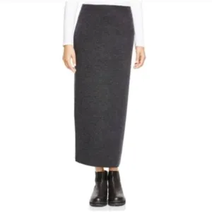 Eileen Fisher Italian Merino Wool Charcoal Pencil Skirt, Size Medium