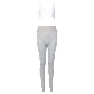 Elastic Crop Top Legging Pants Set