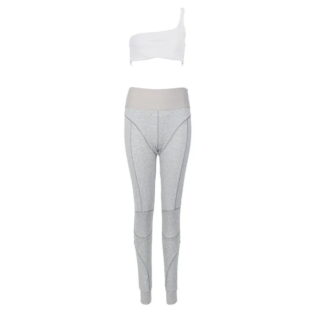 Elastic Crop Top Legging Pants Set