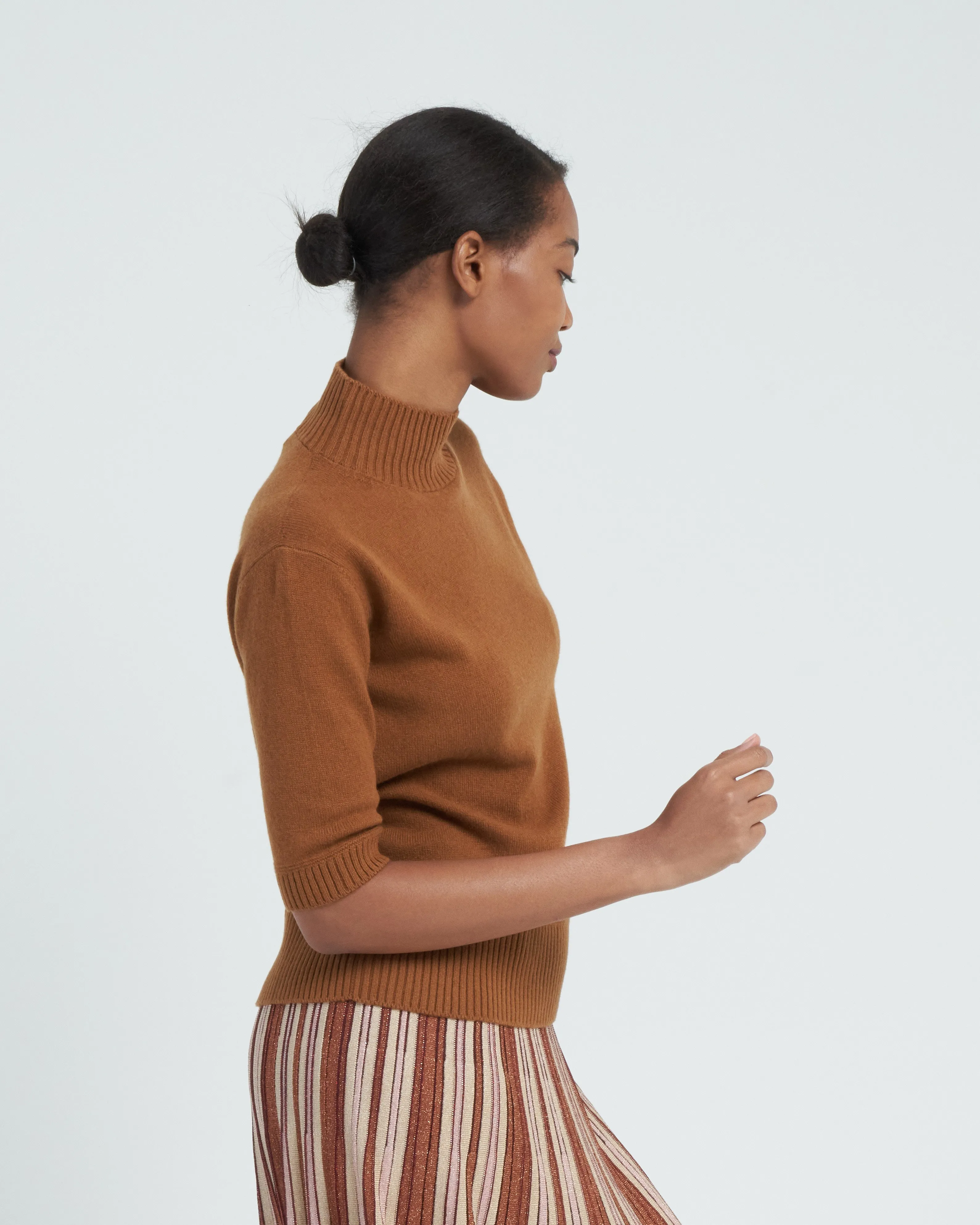 elbow sleeve turtleneck - vintage vicuna