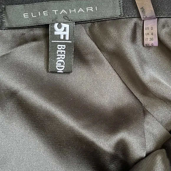 Elie Tahari Kim Pencil Skirt Black Eyelet Mesh Bergdorf Women’s Size 0