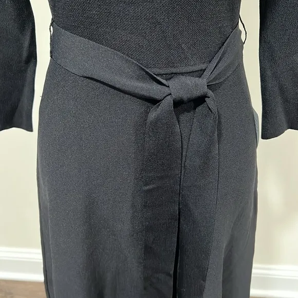 Eliza J Black Fit and Flare Belted Dress Size Small