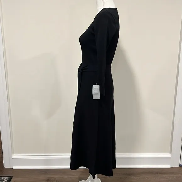 Eliza J Black Fit and Flare Belted Dress Size Small