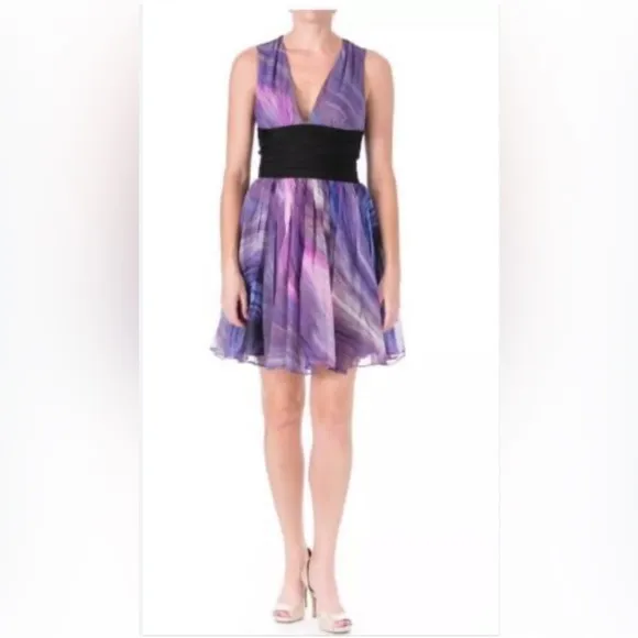 Elizabeth and James Purple Jana Silk Cocktail Dress